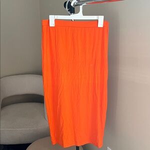 SHEIN Bright Orange Midi Skirt